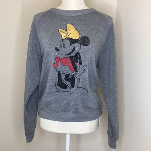 Disney Gray Sweatshirt with Minnie Mouse Design